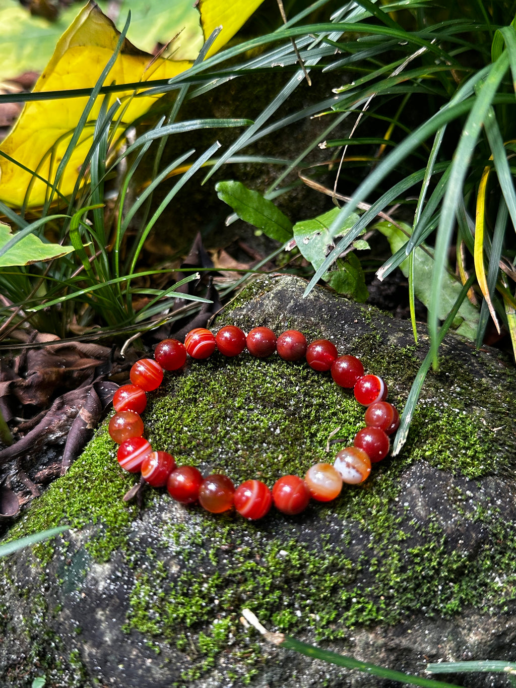 Red Orange Agate 8mm Bracelet — Vitality & Courage